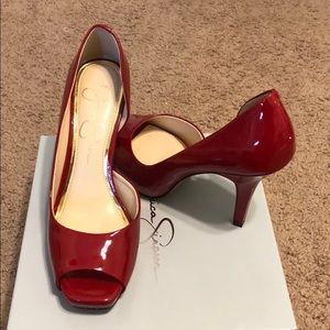 JS - Josette Really Red Patent Leather Open Toe